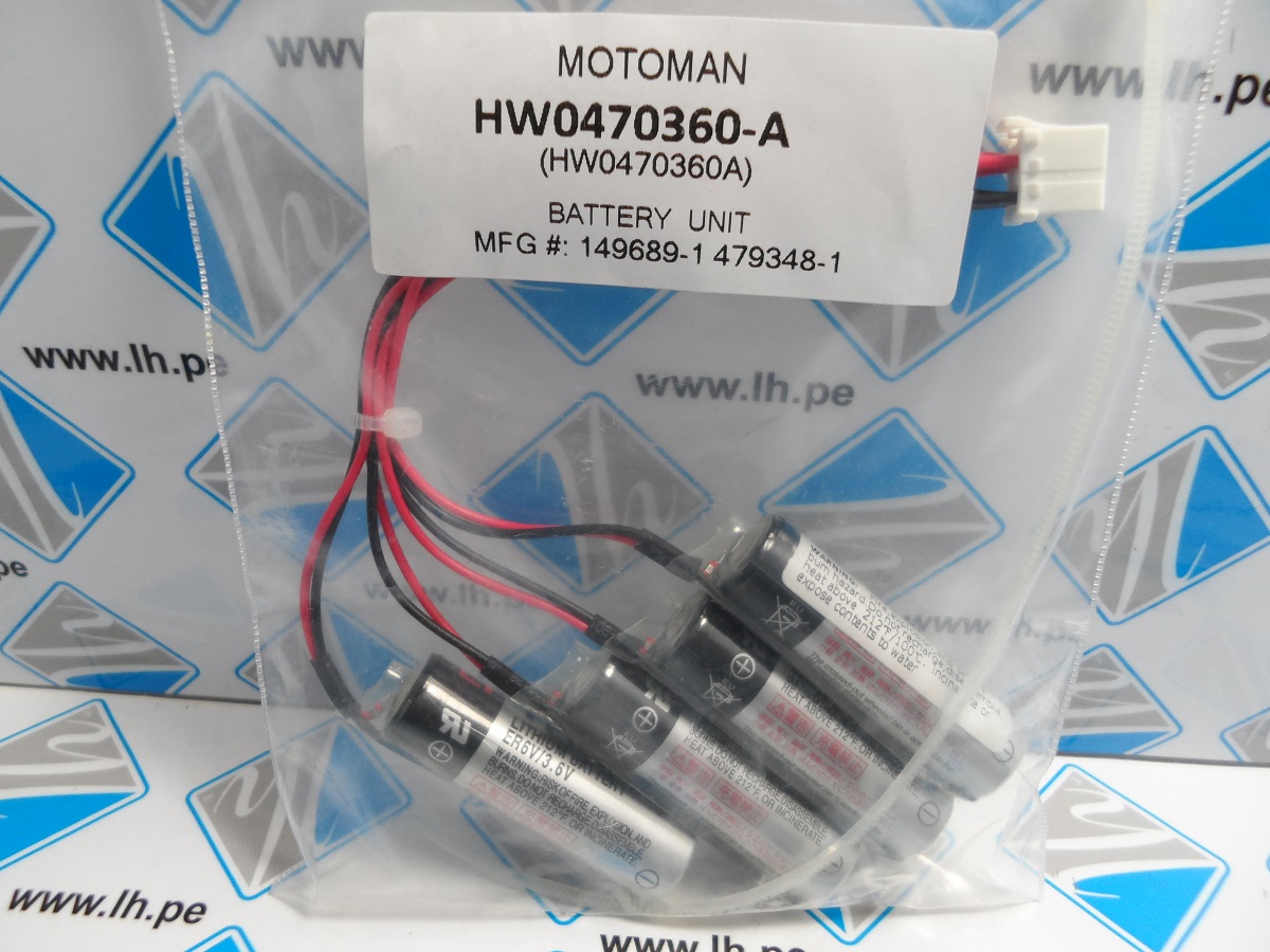 HW0470360-A 149689-1 Batería de Lithium con conector para automatismo, robótica. Batería para robot industrial.